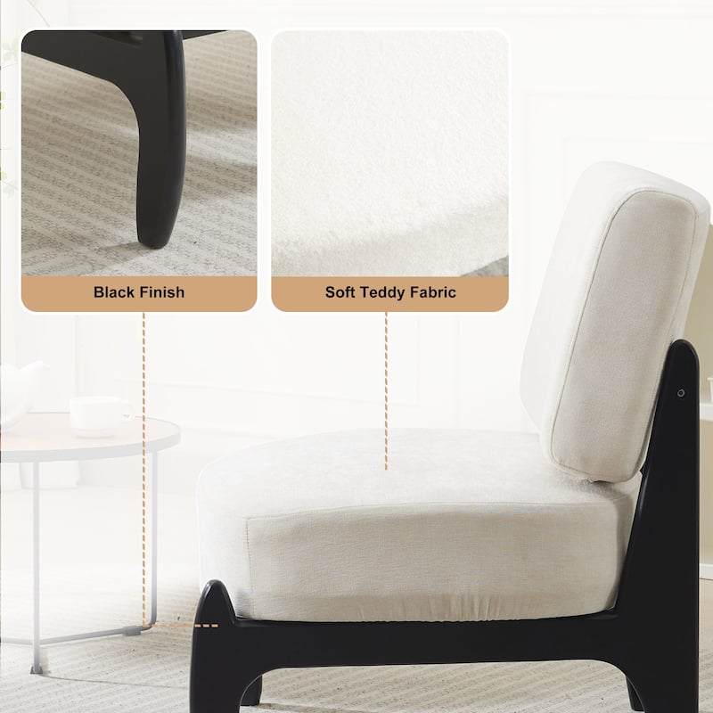 Modern Teddy Slipper Chair Armless Lounge Sofa