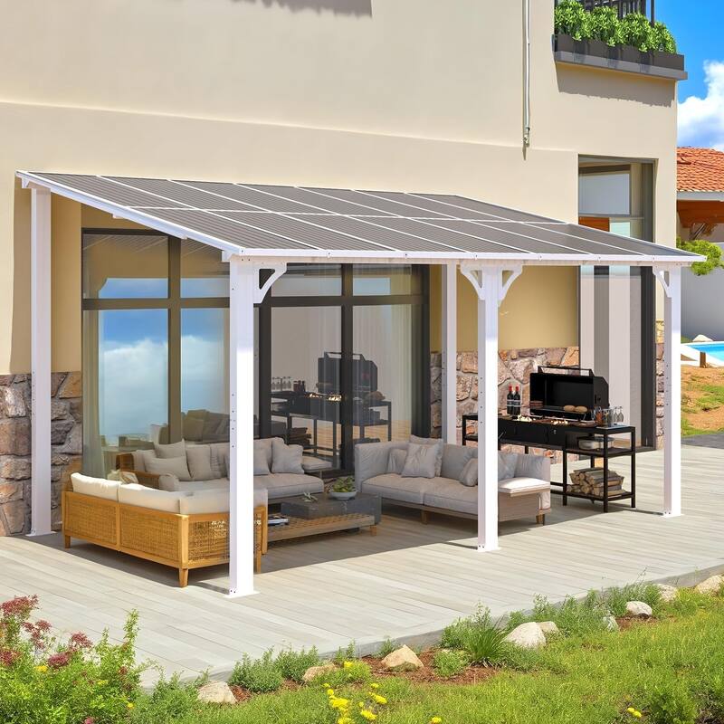 AECOJOY Wall Mounted Gazebos Pergola Gazebo Awnings for Backyard