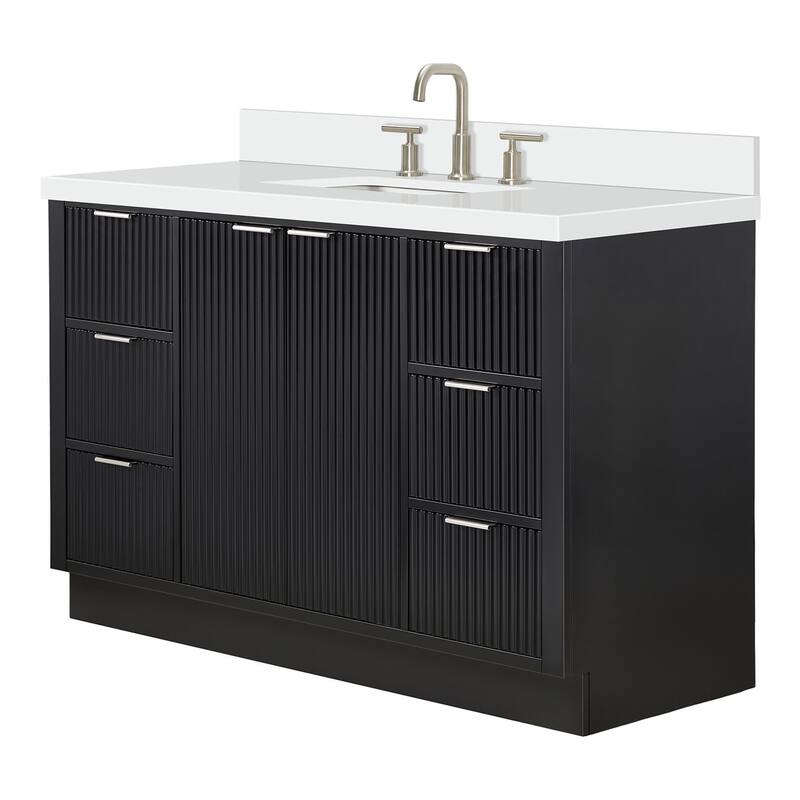 Ariel P55WQRVO Milan 55" Free Standing Single Basin Vanity Set with