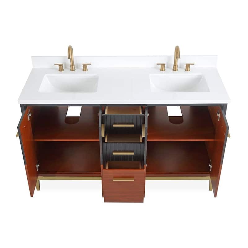 60 Inch Modern Double Sink Bathroom Vanity - 60 Inch