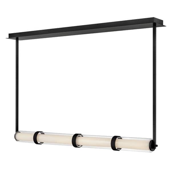 slide 2 of 10, Fredrick Ramond FR41486 Cy 50" Wide LED Linear Chandelier Black