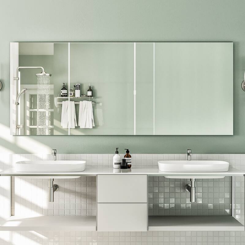 Eviva Sleek 60" x 30" Rectangular Modern Frameless Mirror - Clear