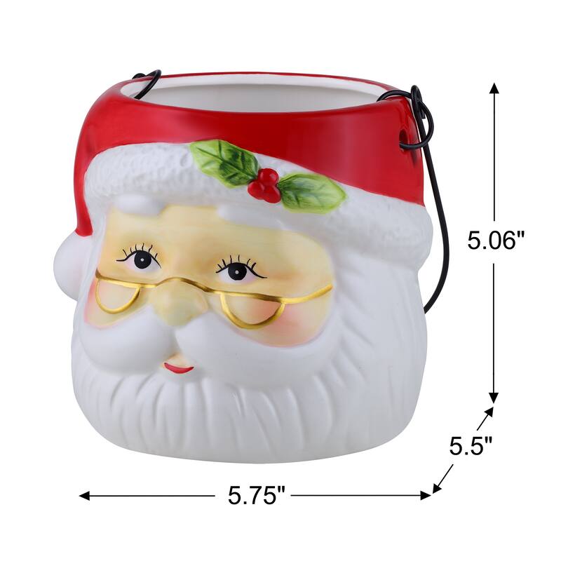 5" Nostalgic Ceramic Container - Santa Claus