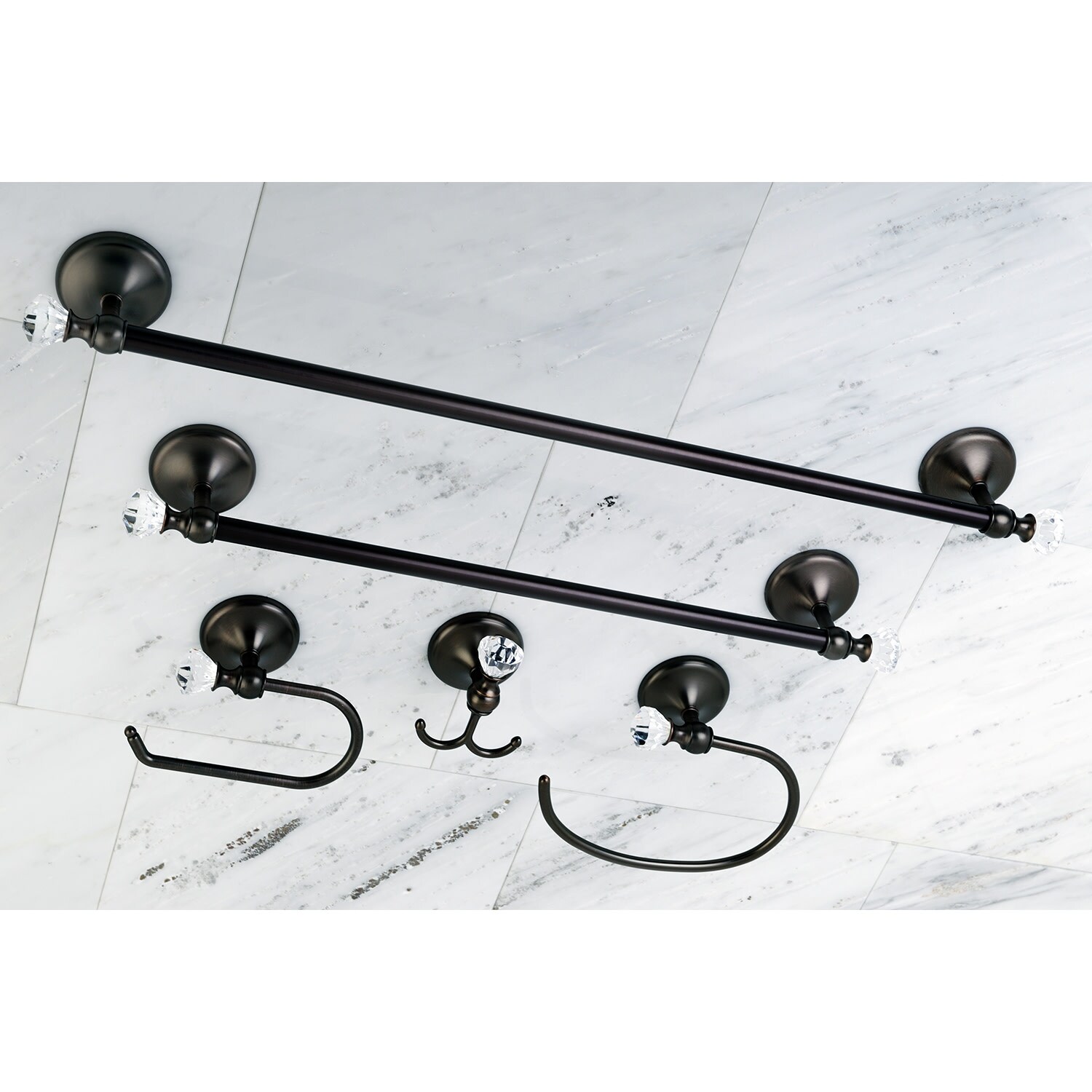 5-Piece Black Brass Bathroom Accessories Set Oil-Rubbed Bronze