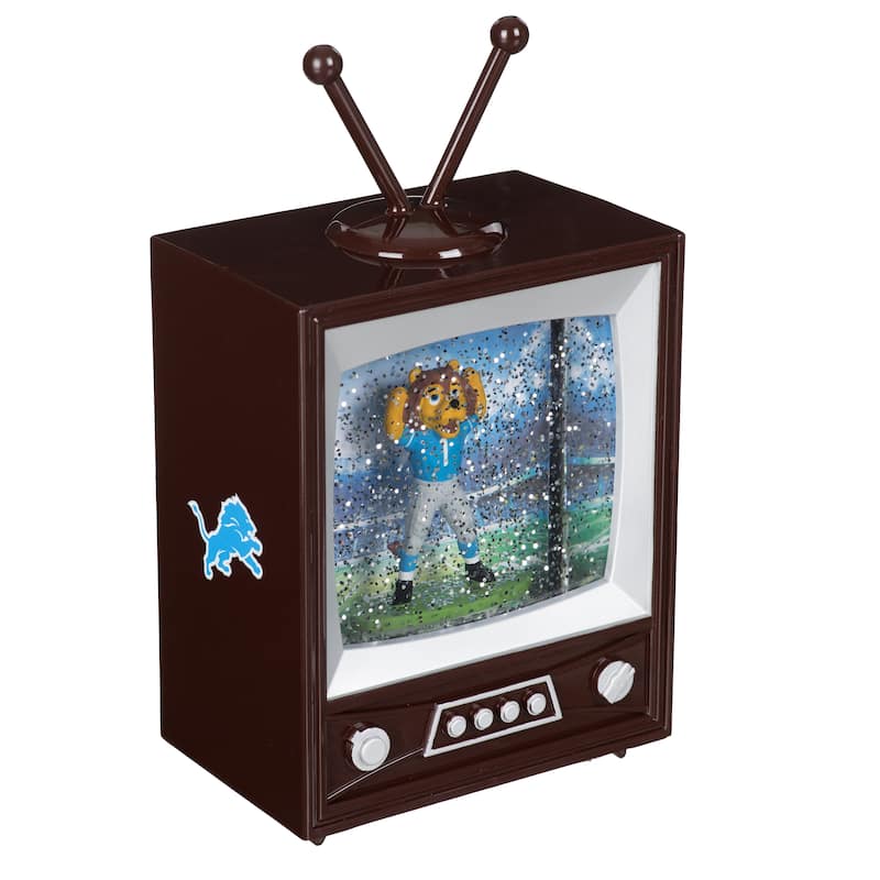 Detroit Lions 8 in. Vintage TV Light Up Water Lantern Snow Globe with Mascot