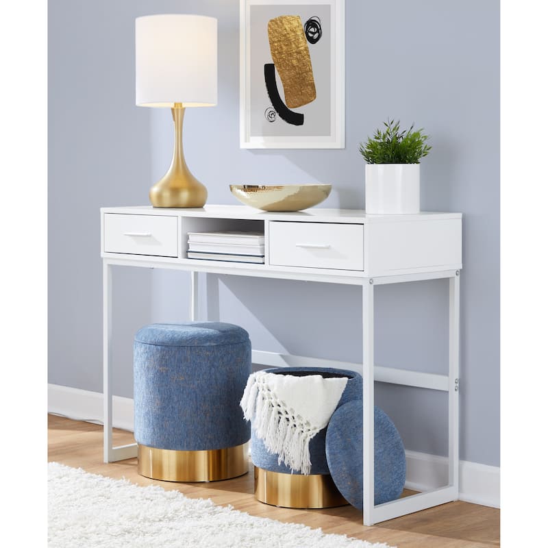 Silver Orchid Corday Contemporary Nesting Ottoman Set