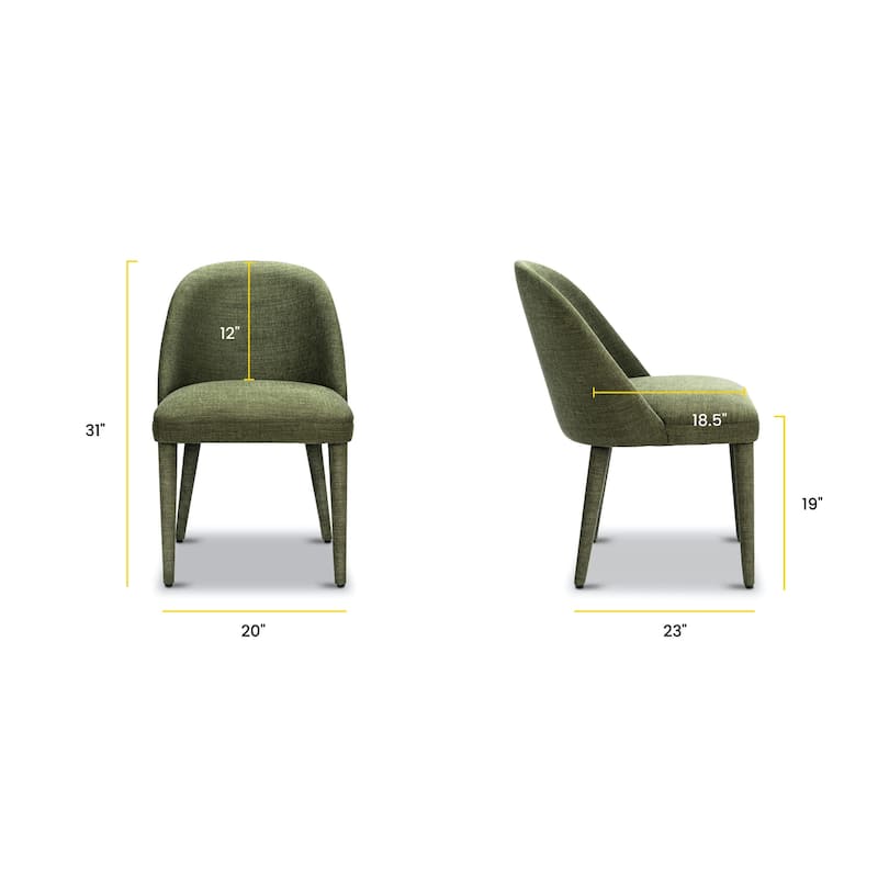 Poly and Bark Labin Dining Chair in Moss Green (Set of 2)