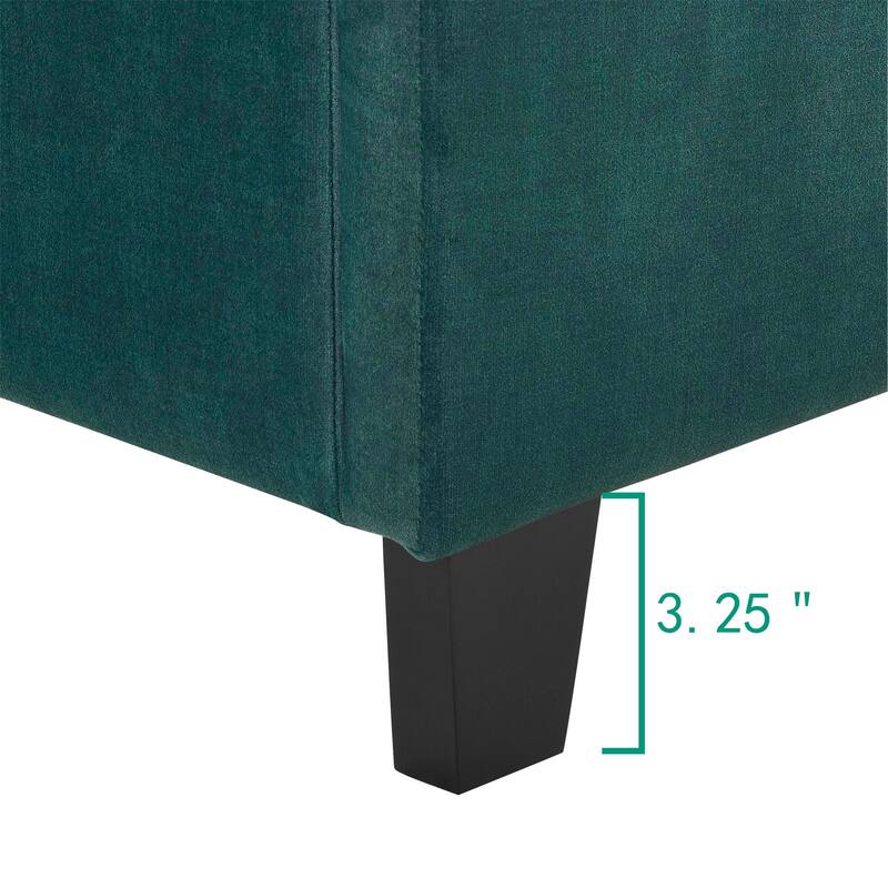Modern Queen Size Velvet Tufted Upholstered Platform Bed for Master Bedrooms, Guest Rooms, Box Spring Required