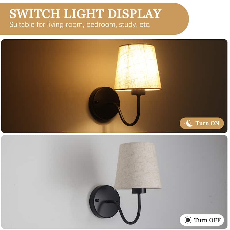 2-Light Modern Wall Sconce Bathroom Vanity Light with Glass Shade