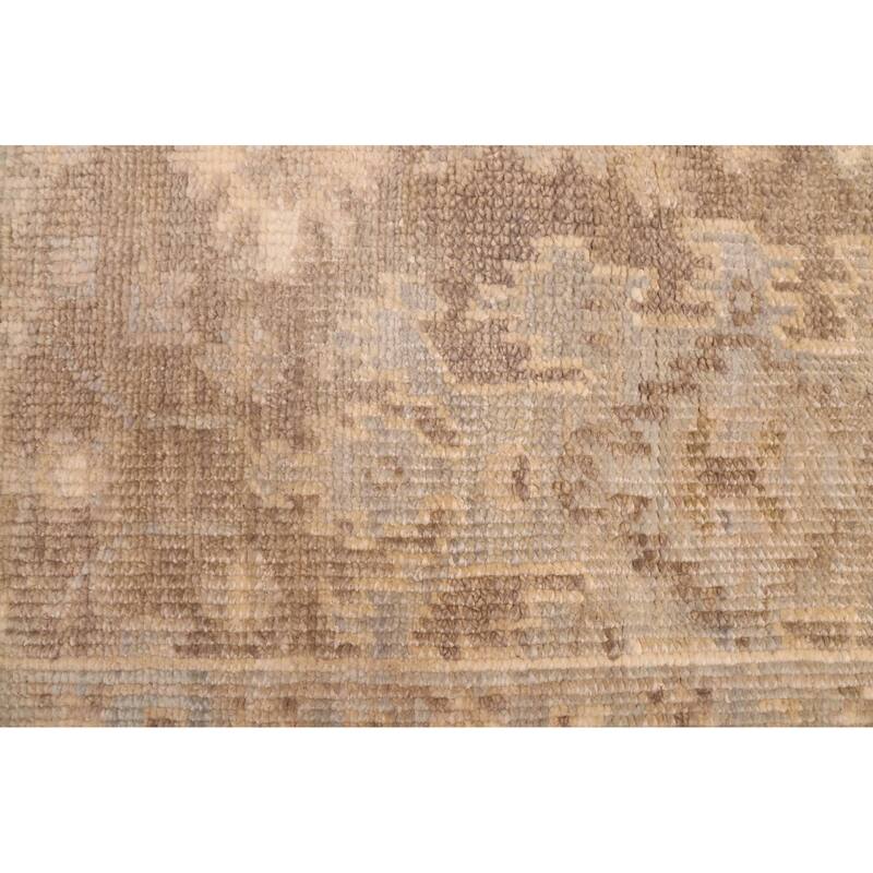 ECARPETGALLERY Hand-knotted Kavya Oushak Taupe Wool Rug - 7'10 x 9'10