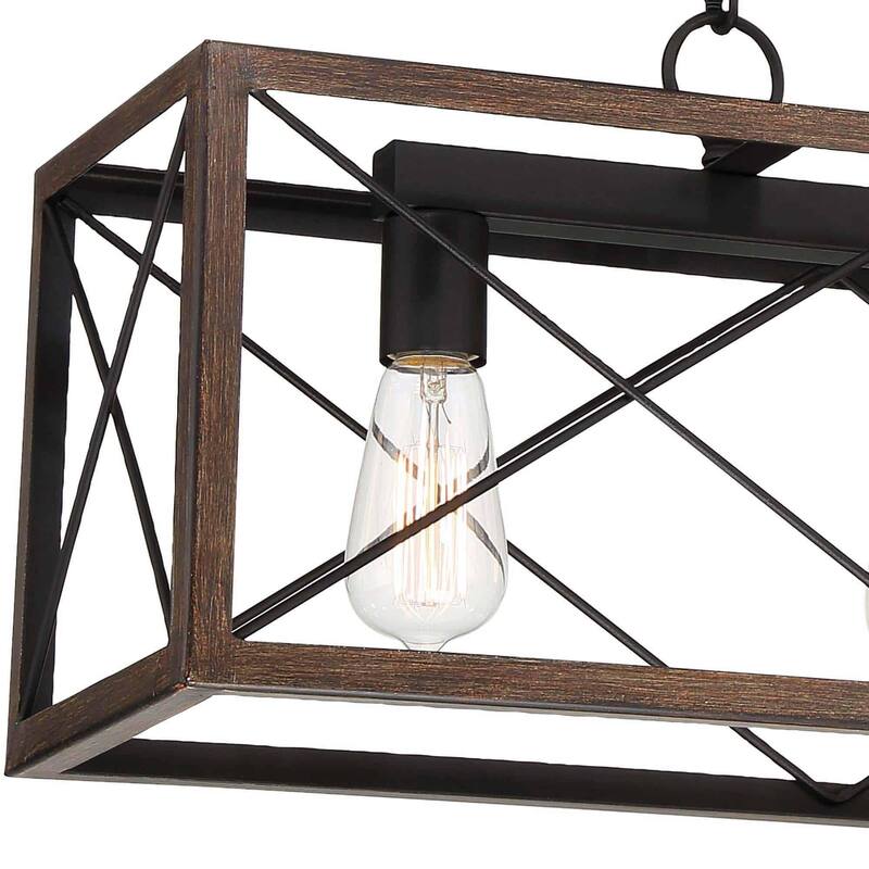 Acroma 3-light Rectangle Island Chandelier for Dining Room - 25 inches