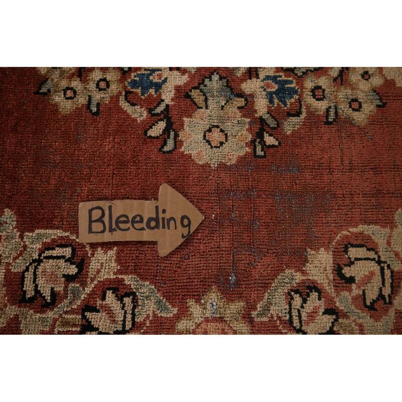 Orange Mahal Persian Antique Area Rug Hand-Knotted Wool Carpet - 9'0"x 12'7"