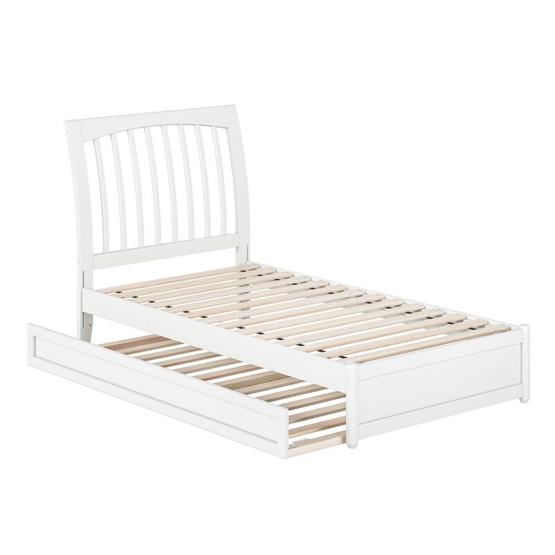Roslyn Platform Bed with Panel Footboard and Twin Trundle