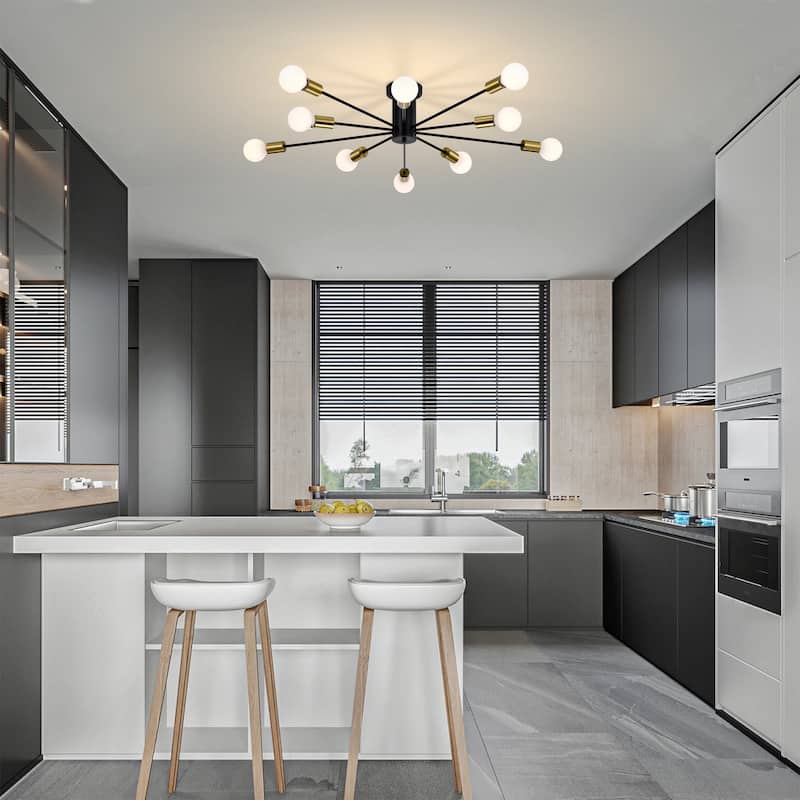 Pimlin 10-Light Baton Style Semi-Flush Mount Ceiling Lamp