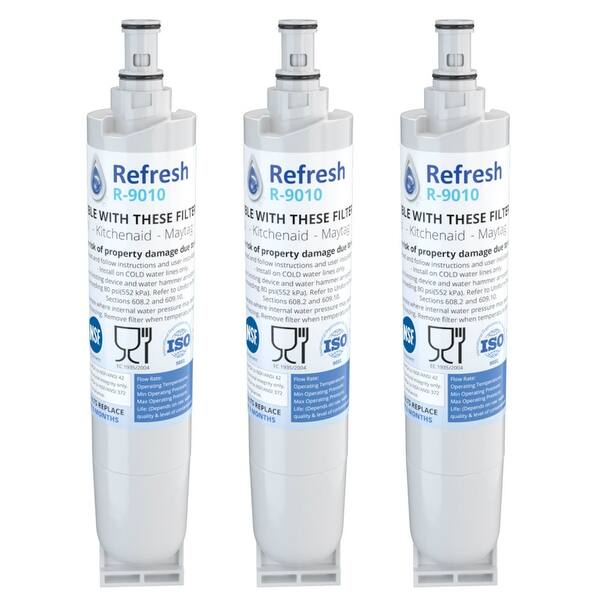 Shop Refresh Replacement For Whirlpool 4396508 4396510 Kenmore 46 9010 Refrigerator Water Filter 3 Pack White Overstock 22982601