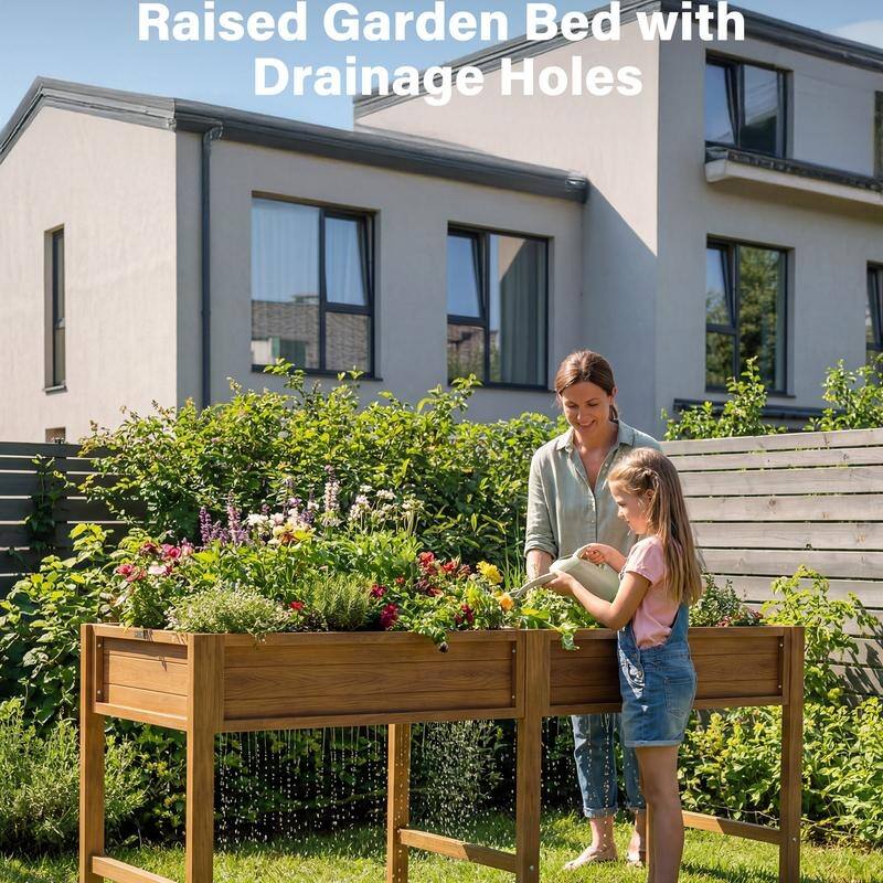 WINSOON All Weather HIPS Raised Garden Bed with Drainage Holes