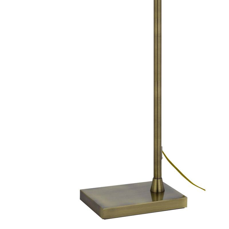 Kime 44-58 Inch Floor Lamp, Adjustable Height, LED, Antique Brass Finish