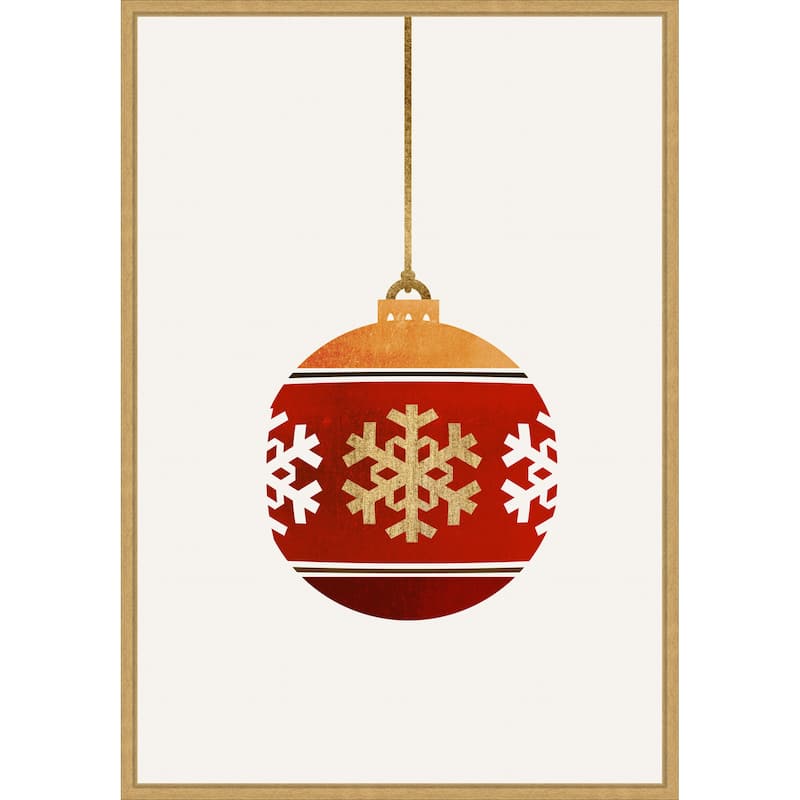 Warm Wishes by Eins Kubistika (23 x 33 in.), Framed Canvas Wall Art Print - Sylvie Bright Gold