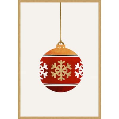 Warm Wishes by Eins Kubistika (23 x 33 in.), Framed Canvas Wall Art Print - Sylvie Bright Gold