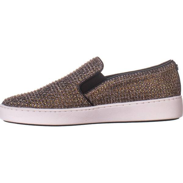 Shop Michael Michael Kors Mk Signature Keaton Slip On Sneakers Bronze 9 Us Overstock 30823180