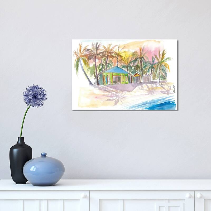 iCanvas "Dominican Republic Beach In Punta Cana With Shops" by Markus & Martina Bleichner Canvas Print - 12x18x1.5