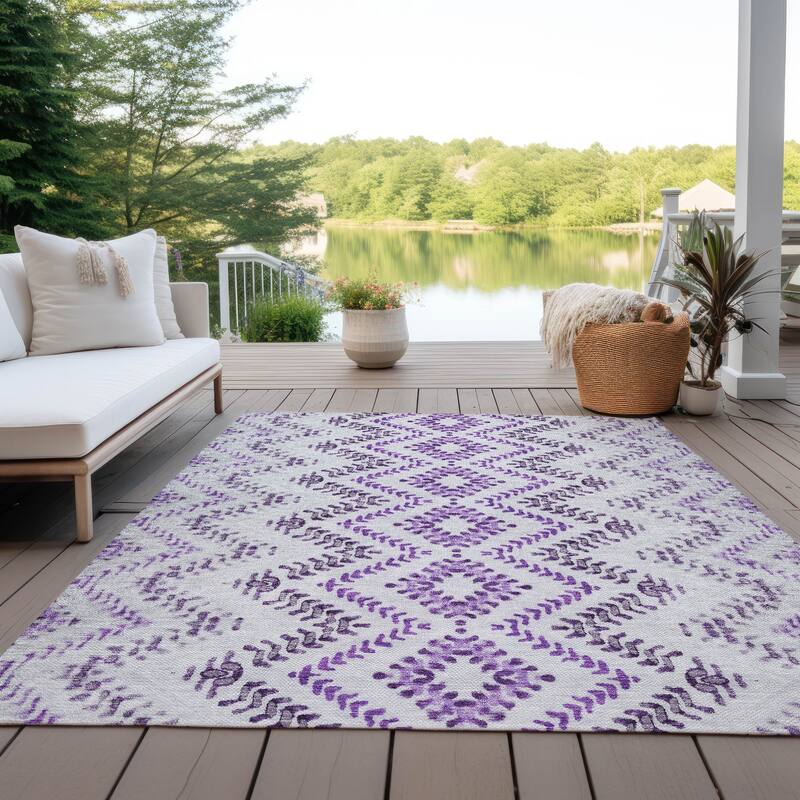 Machine Washable Indoor/ Outdoor Chantille Boho Global Rug