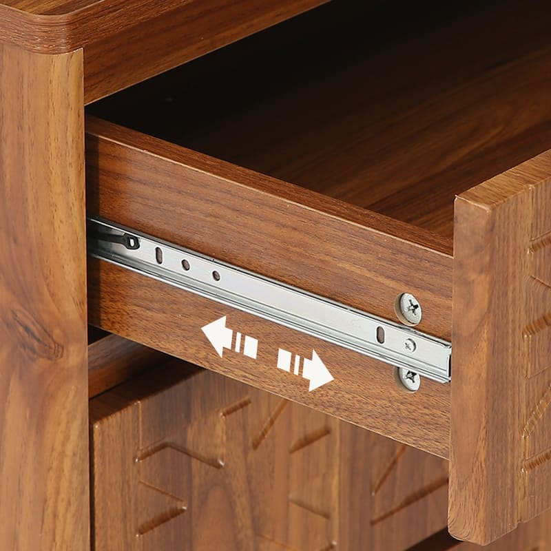 Nightstand Bedside Table with 3 Drawers and Elegant Patterns