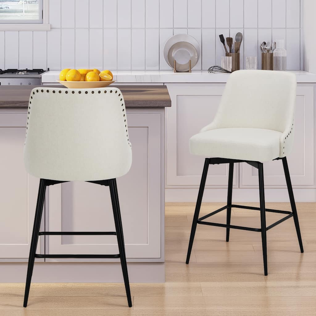 RENEWLINE Adjustable Height Swivel Bar Stools with Footrest for 34-40 Inch Counters, Ultra Plush Seat