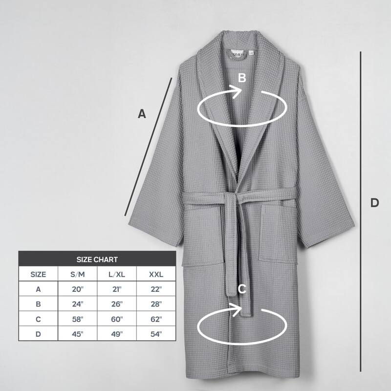Salbakos Home1961 Lightweight Cotton Waffle Robe – Unisex Spa Bathrobe