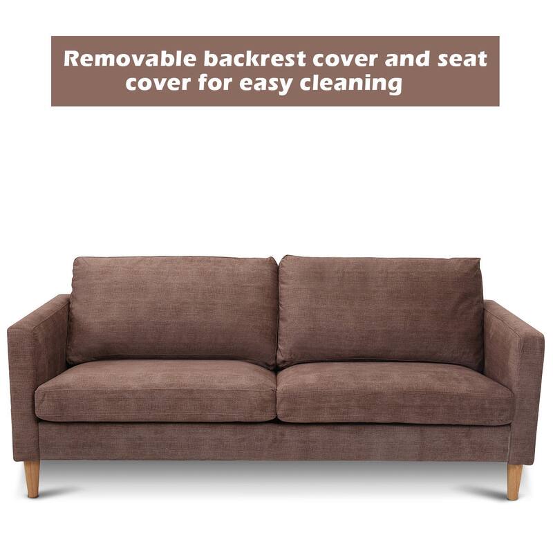 Costway Modern Fabric Couch Sofa Love Seat Upholstered Bed Lounge - See Details