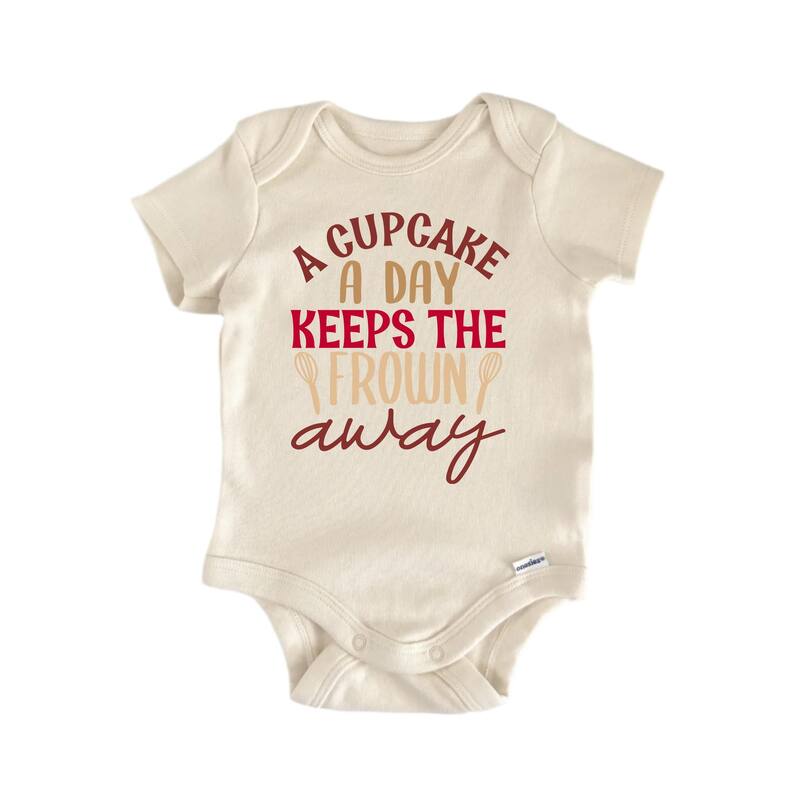 A Cupcake A Day Keeps The Frown - Baby Boy Girl Clothes Bodysuit Funny Cute Newborn - White - Newborn
