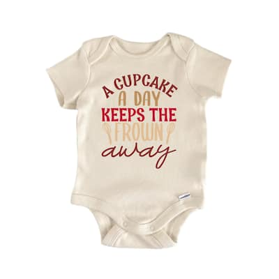 A Cupcake A Day Keeps The Frown - Baby Boy Girl Clothes Bodysuit Funny Cute Newborn