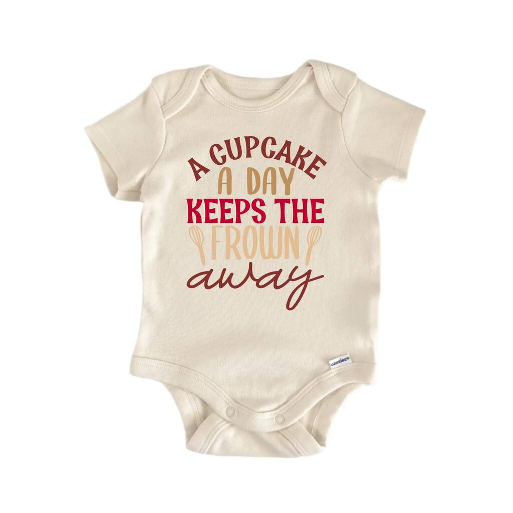 A Cupcake A Day Keeps The Frown - Baby Boy Girl Clothes Bodysuit Funny Cute Newborn