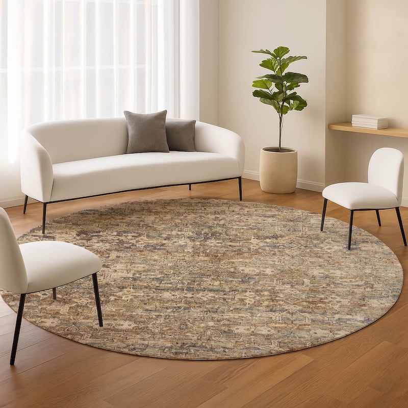 Machine Washable Indoor/ Outdoor Traditional Harmony Chantille Rug
