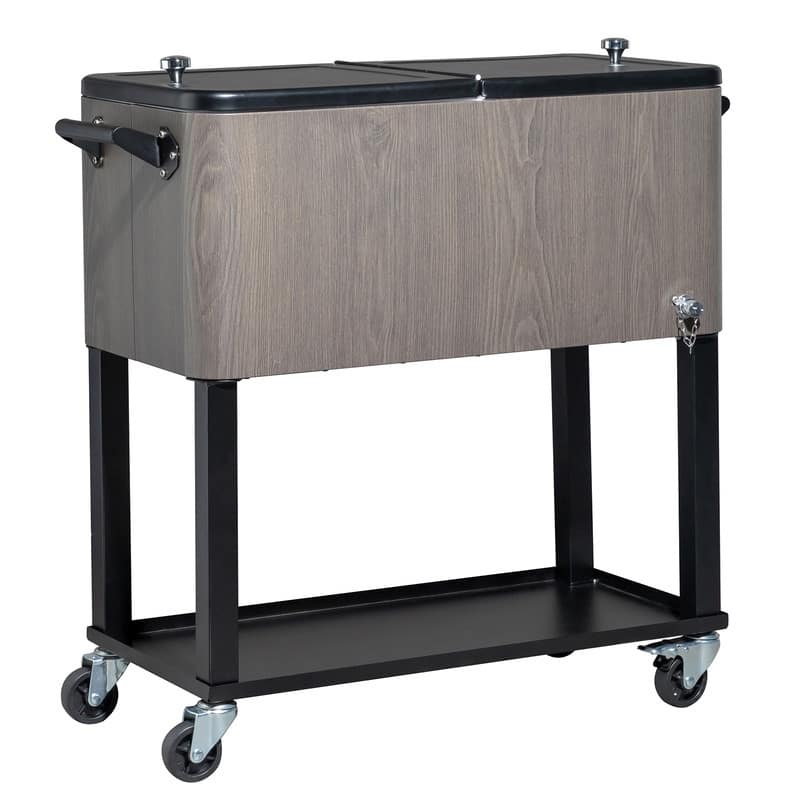 80QT Patio Rolling Beverage Cooler - 80 QT - Grey