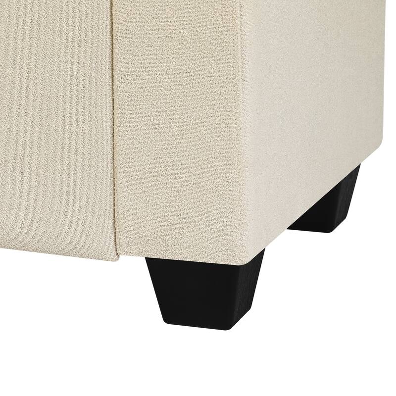 Adeco Rectangle Storage Ottoman Bench for Living Room, Bedroom