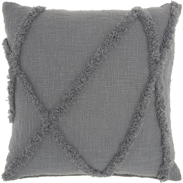 Boho Chic White Textured Lines Throw Pillow