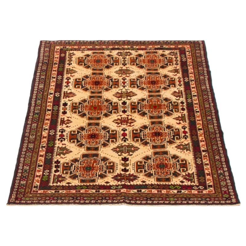 Teimani Beige Rug 3'9" x 5'11" - 3'9 x 5'11