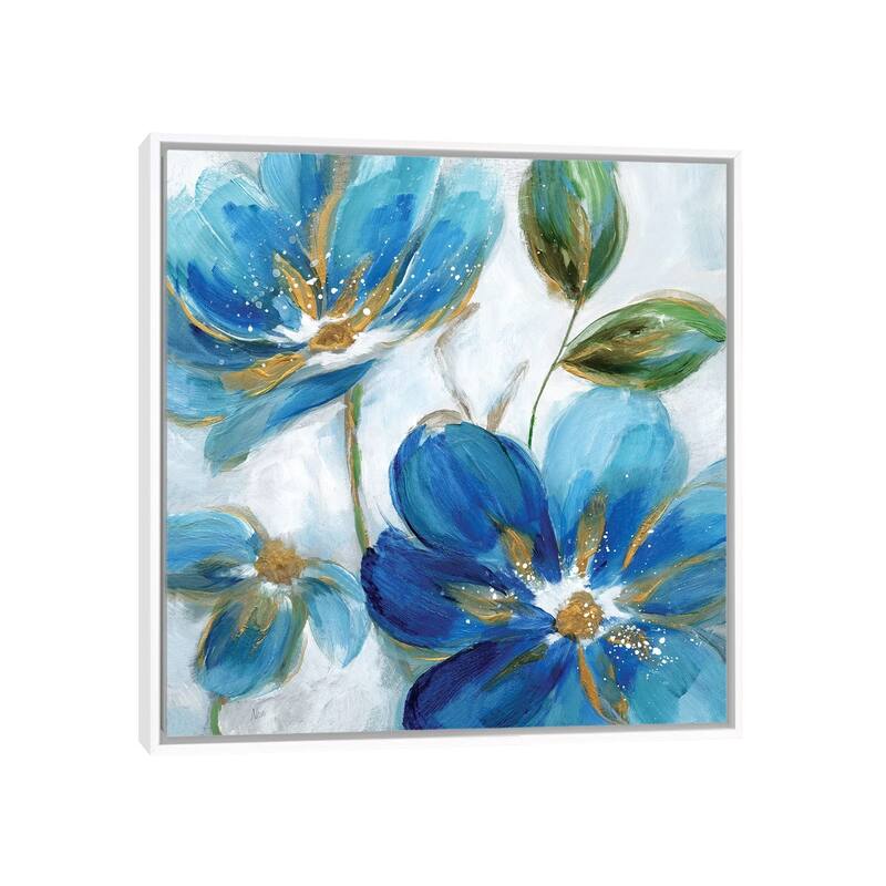 iCanvas "Flowering Blues II" by Nan Framed Canvas Print - White - 18x18