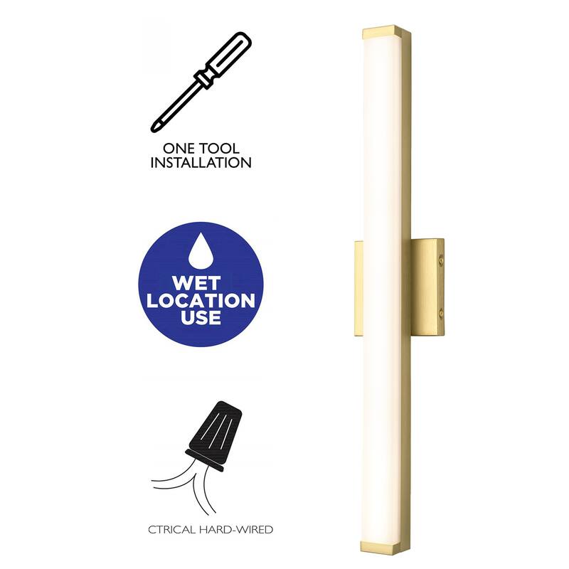 C Cattleya LED Vanity Bar Light Indoor Wall Sconce with Acrylic Shade