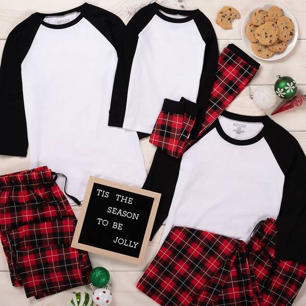 Baby Bear Baby Matching Family Christmas Pajama Set White Black Red Buffalo Plaid Overstock 32179855