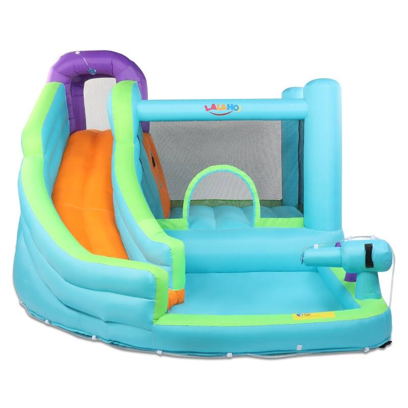 Bounce House Inflatable Water Slide With Water Gun and Climbing Wall