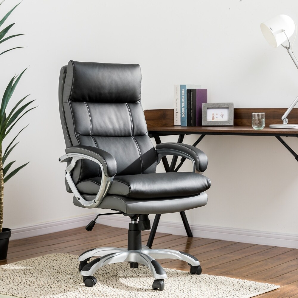 Office Computer Chair Chrome Leg Gas Lift Swivel Office Visitor Chair PU Leather 