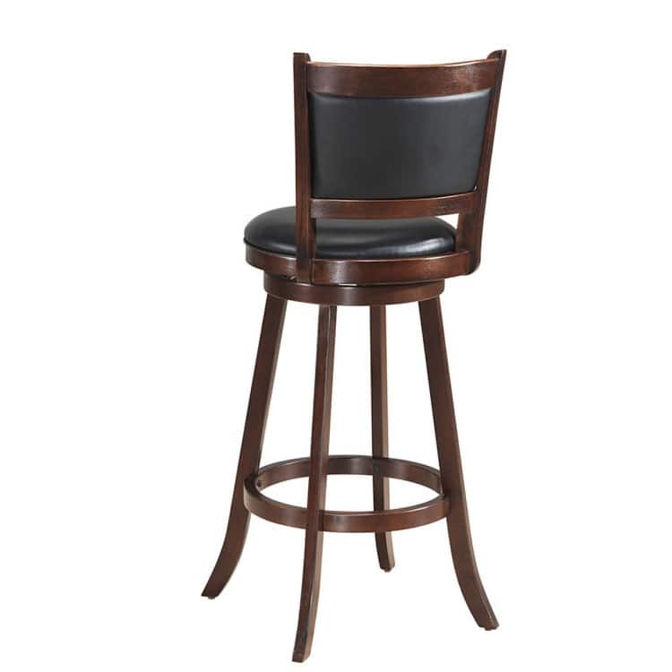 Set of 2 29" Swivel Bar Height Stool Wood Dining Chair Barstool - 17.5" x 19" x 42"(W x D x H)
