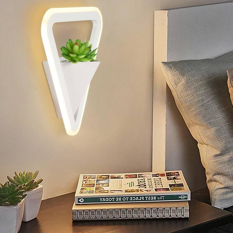 Modern Green Creative Plant Wall Light Aisle Wall Lamp Green Simulation Plant Home Decoration LED Wall Light