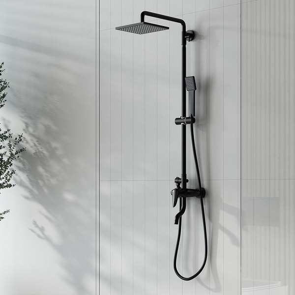 Eridanus 8 Inches High Pressure Round Rain Showerhead and Hand