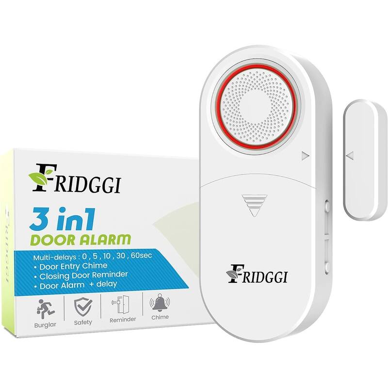 FRIDGGI -3in1 Alarm - Door Ajar Chime with Delay, Time Delay Alarm for Freezer, Home, Shop