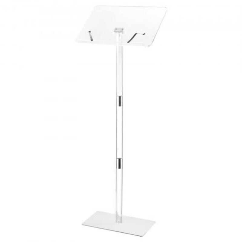 Portable Acrylic Lectern with Book Clips and Adjustable Angle
