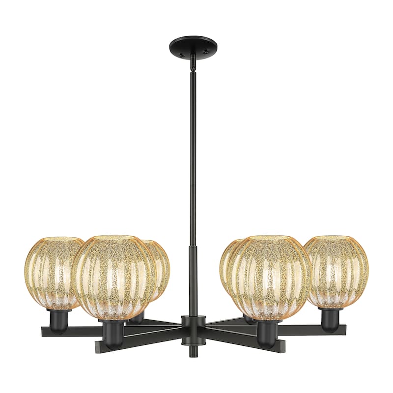 Innovations Lighting Downtown Urban - Preston - 6 Light 24" Globe Shade Stem Hung Chandelier