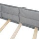 preview thumbnail 18 of 24, Wood Full Size Upholstered Platform Bed with Guardrail and Pillow